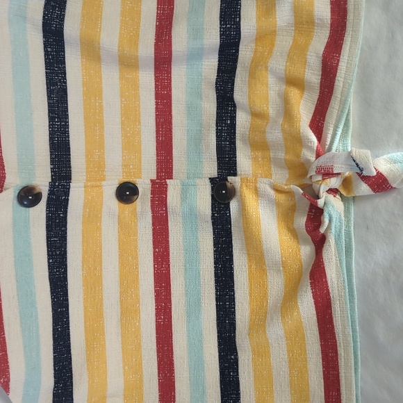 Old Navy Cropped Multi-Stripe Tie-Front Tank Top | Textured Knit | Size M - Picture 3 of 6